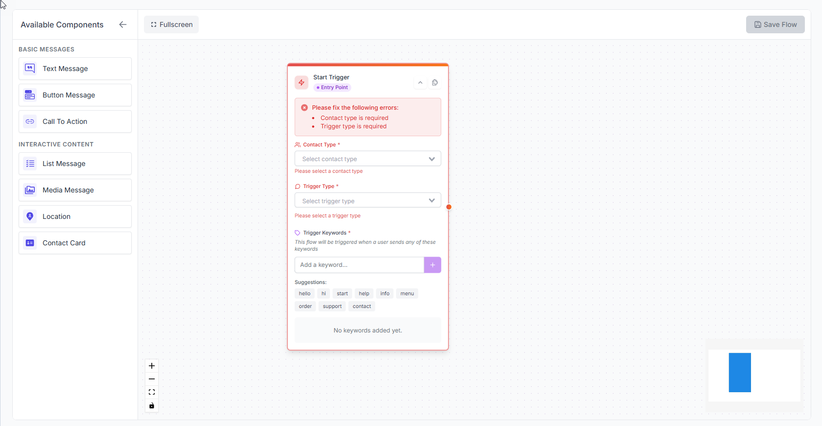 Creating Bot Flow Interface